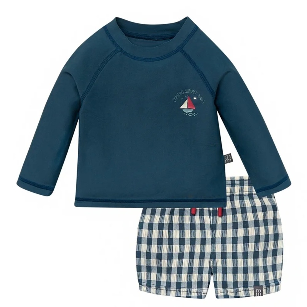 Toddler boy swim shorts and top